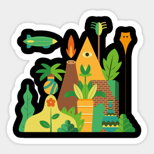 Jungle and lost temple Sticker